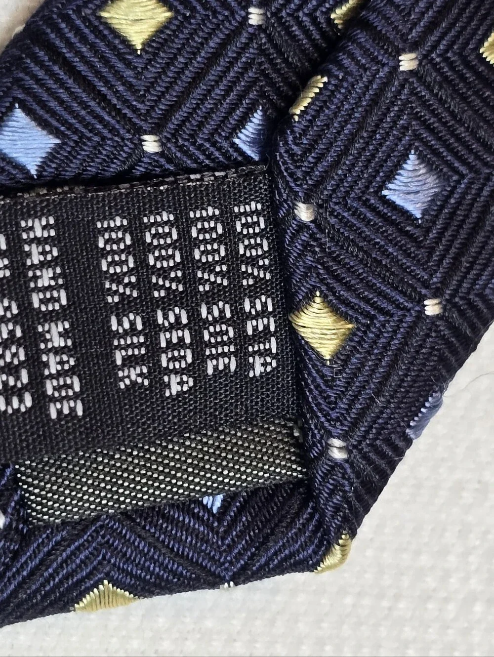 Valerio Garati Handmade 100% Pure Silk Classic Navy Geometric Men's Tie